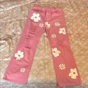 Pink Floral Kids Jeans